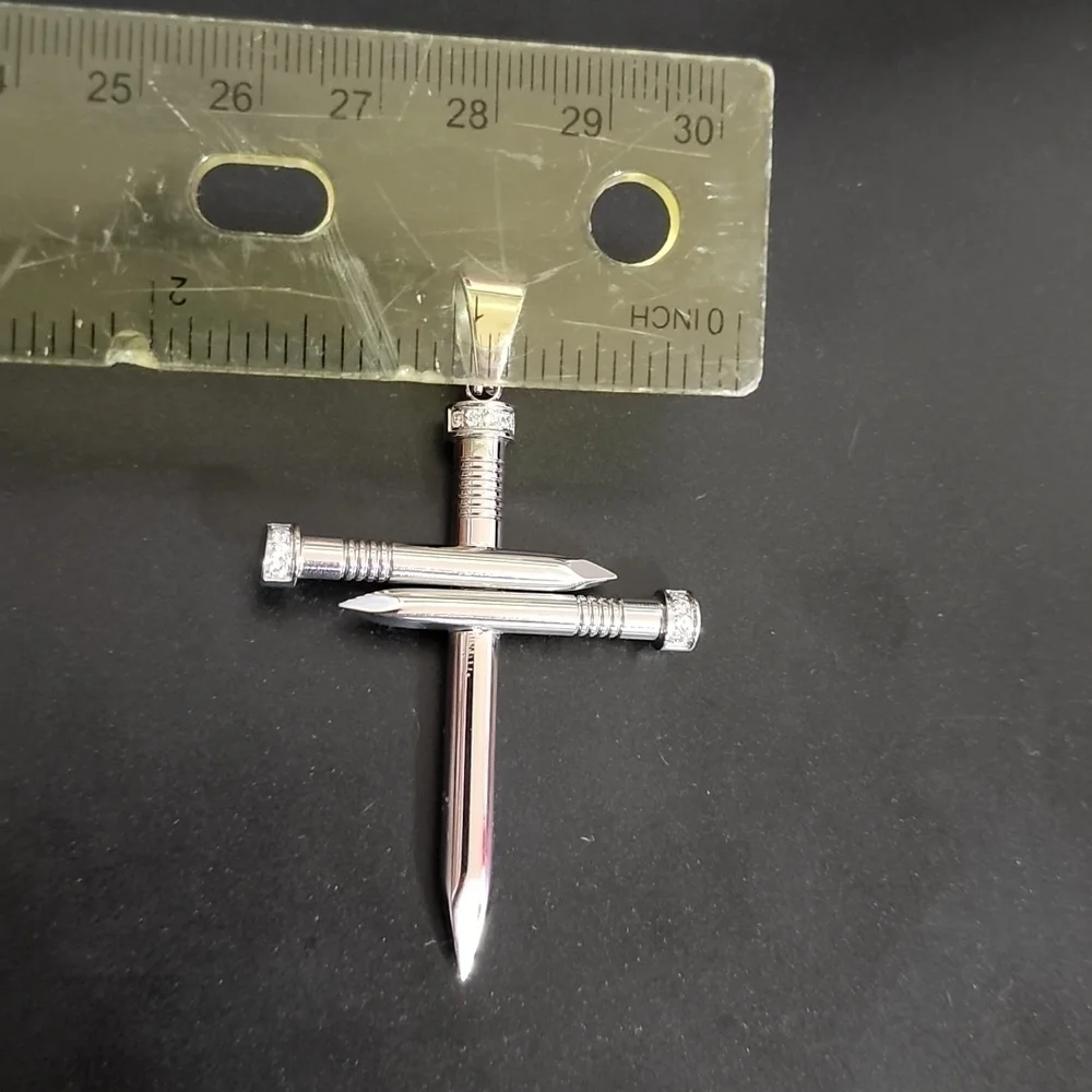 Brand New Stainless Steel Nail Cross with chain